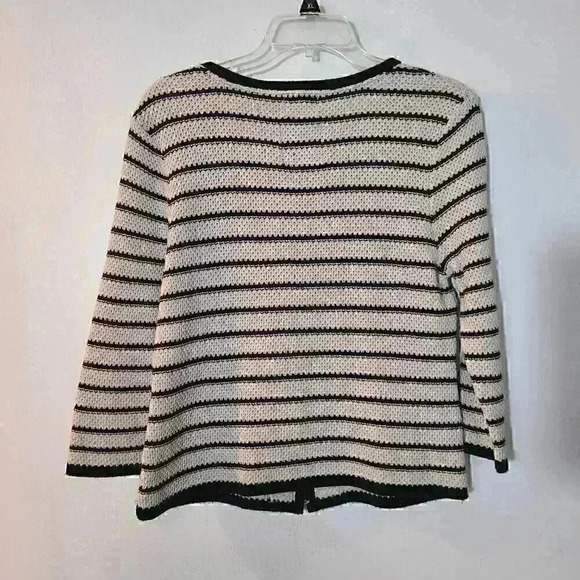 River Island Cardigan Lady Jacket stripes lace pearl 3/4 Sleeve 12 - Picture 3 of 9